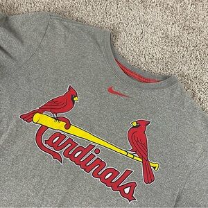 Nike St. Louis Cardinals Shirt Mens Large Center Swoosh Check MLB Baseball T329